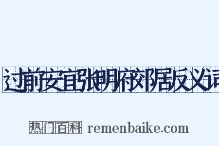 过前安宜张明府郊居反义词是什么意思的图片
